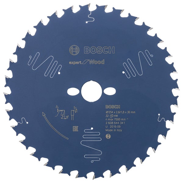 Bosch Kreissägeblatt Expert for Wood für Tischkreissägen 254 x 30 x 2,6 mm 32 - 2608644341