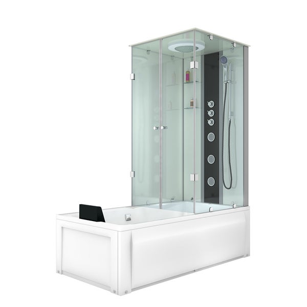 Whirlpool Dusche Kombination K05-L02-WP Duschtempel 180x90 cm