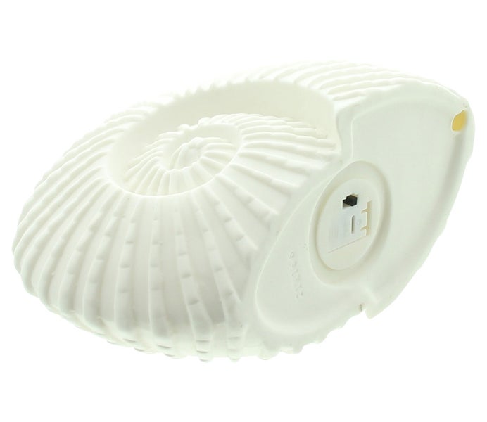 FRANK FLECHTWAREN | LED-Muschel White, PORZELLAN, KUNSTSTOFF, 18 x 9 x 15 cm