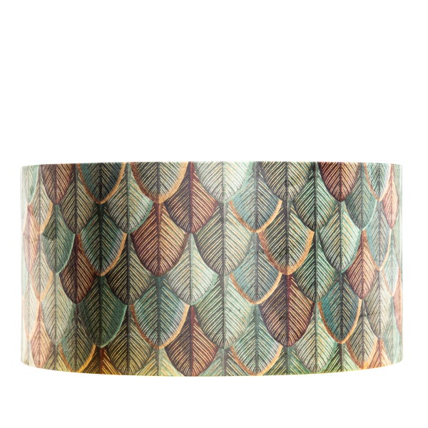 Samtlampenschirm mit Blattdesign und goldener Innenseite 50/50/25