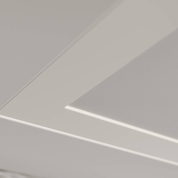 Nahaufnahme eines weißen Rahmens mit integriertem feinem Gittergewebe.