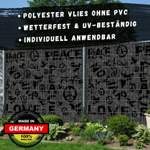 Sichtschutz aus Polyestervlies ohne Polyvinylchlorid, wetterfest, UV-beständig und individuell anwendbar