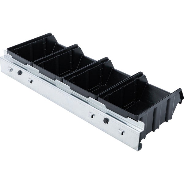 BGS Lagersichtbox-Satz mit Hängeschiene für Schrankwand-System 4tlg. - 80195