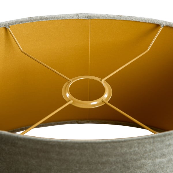 Samtlampenschirm grün mit goldener Innenseite oval 25/16/15
