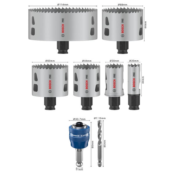 Bosch PRO Multi Material PC Plus Lochsägen-Set 8-tlg. - 2608594431