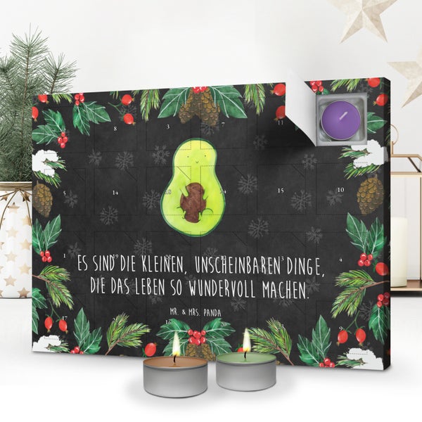 Mr. & Mrs. Panda Duftkerzen Adventskalender Avocado Kern - Schwarz