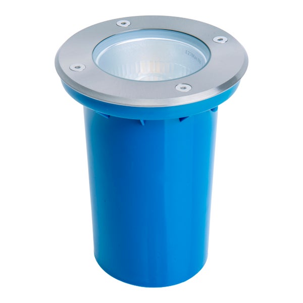 Bodeneinbaustrahler aus Edelstahl und Kunststoff