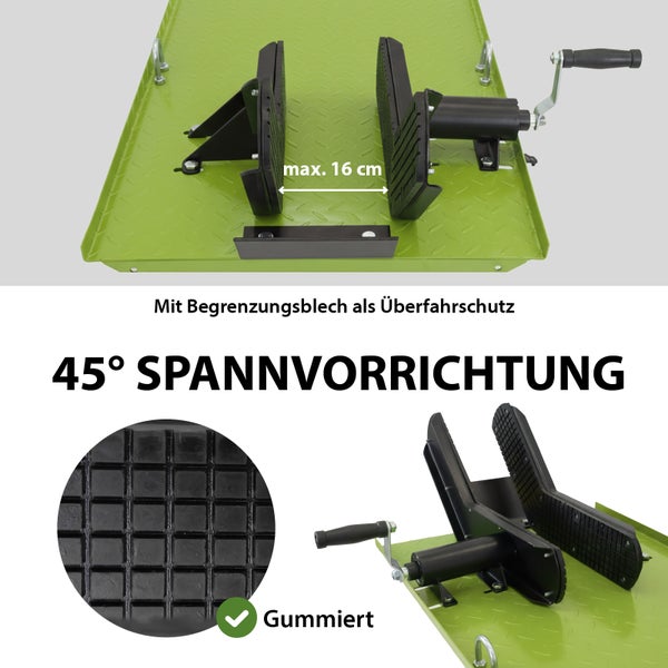 45 Grad Spannvorrichtung mit Gummierung und Überfahrschutz