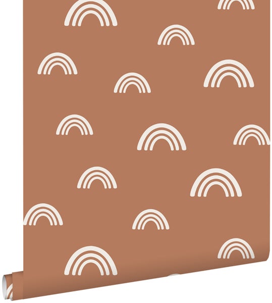ESTAhome Tapete Regenbogen Terrakotta und Weiß - 53 cm x 10.05 m - 139383