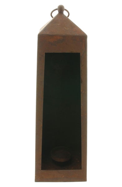 FRANK FLECHTWAREN | Kerzenhalter Rostlaterne, METALL, 13 x 13 x 40 cm