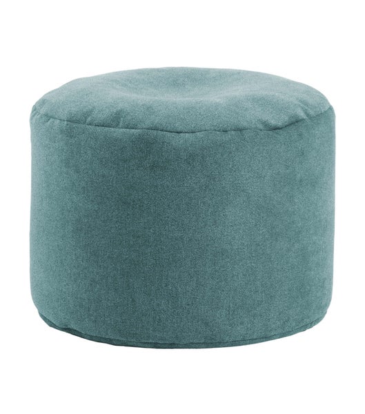 mokebo Pouf, Hocker o. Bodenkissen 'Der Ruhepouf' Sitzhocker rund und Fußhocker fürs Wohnzimmer, leichter Sitzpouf aus Stoff in Petrol