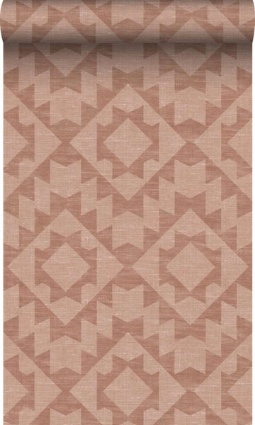 Vliestapete mit geometrischem Rautenmuster in Textiloptik