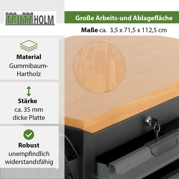 Werkstattwagen Jumbo XXL 11 Schubladen 4 Ablagefächer Arbeitshöhe ca. 1 Meter abschließbar leer