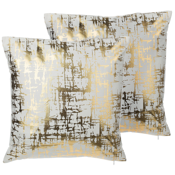 Dekokissen 2er Set GARDENIA Baumwolle 45 x 45 cm Gold Abstraktes Muster
