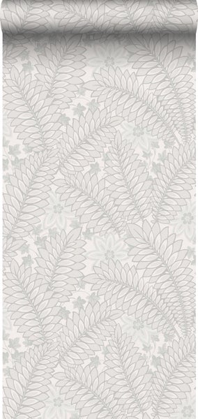 Borastapeter Tapete Blätter Grau - 53 cm x 10.05 m - 660951
