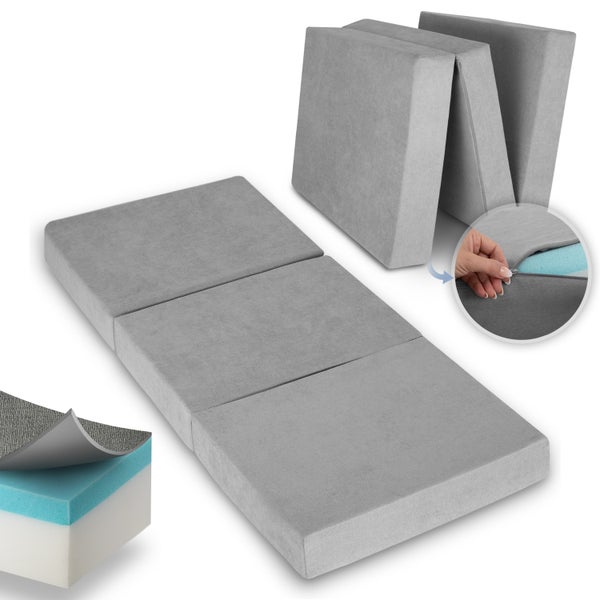 Dreiteilige, faltbare Gästematratze mit abnehmbarem Bezug