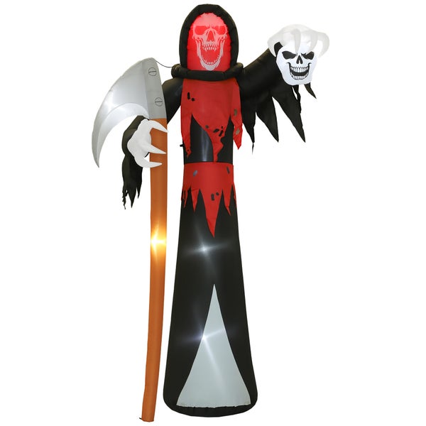 Aufblasbare Halloween-Dekoration in Form eines Sensenmanns mit LED-Beleuchtung