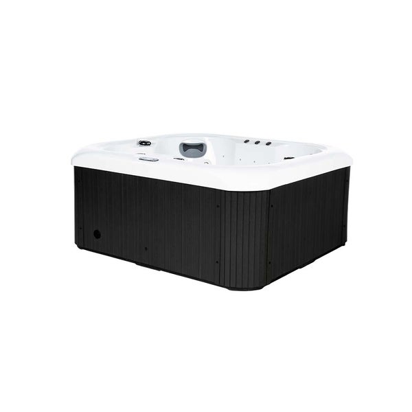 Home Deluxe - Outdoor Whirlpool - SEA STAR PLUS Treppe und Thermoabdeckung - Maße 180 x 160 x 79 cm - Inkl. Heizung, 19 Massagedüsen und 15 Lichtquellen I Außen Whirlpool Spa für 4 Personen