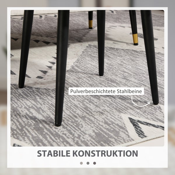 HOMCOM Fußhocker Sitzhocker Quadratischer Schminkhocker Fußstütze mit Kaschmir-Optik, Stahlbeine, für Wohnzimmer, Schlafzimmer, Hellgrau, 42 x 42 x 47 cm