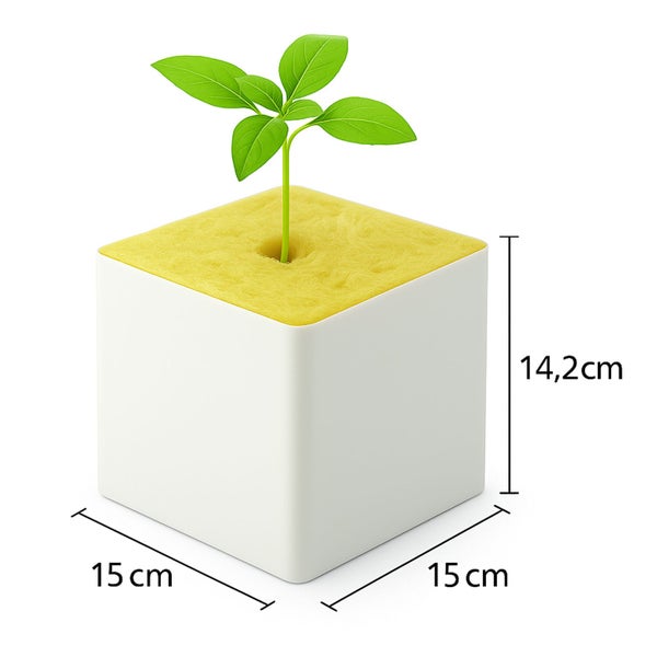 Steinwolle Würfel 15x15 cm 48 Stück – Großes Loch, ideal für Pflanzenanzucht & starke Wurzeln