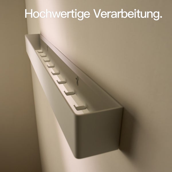Designfabrik Hamburg Garderobe mit versteckten Haken  |  Wandgarderobe Weiß 80 cm