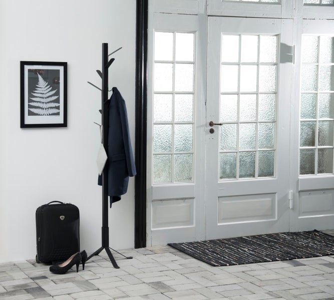 Vinston Garderobeständer in Metall schwarz lackiert 50 X 50 X 180 cm