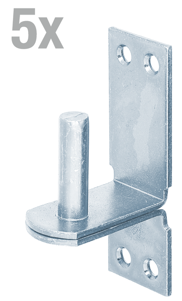 Set aus 5 Torbändern mit Anschraubplatte aus Metall für Holztore und Zäune