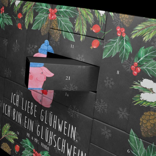 Mr. & Mrs. Panda Befüllbarer Adventskalender Schwein Glühwein - Schwarz