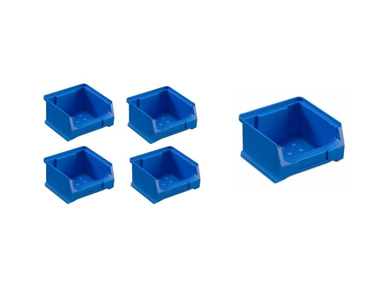 PROREGAL SparSet 5x Blaue Sichtlagerbox 1.0 HxBxT 6 x 10 x 10 cm 0,4 Liter Sichtlagerbehälter