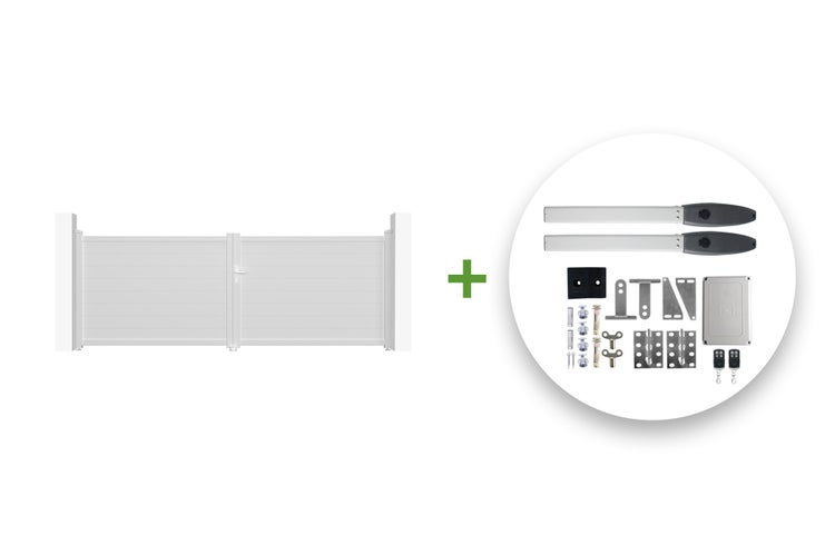 Doppeltor mit Torantrieb und Montagezubehör