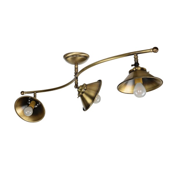 Deckenleuchte mit drei Lampen aus Metall