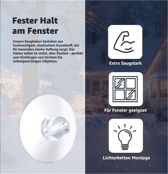 Saughaken zur Befestigung am Fenster
