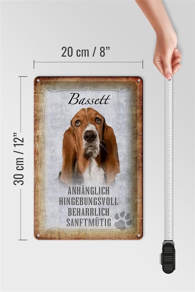 Blechschild Spruch 20x30cm Bassett Hund Schild