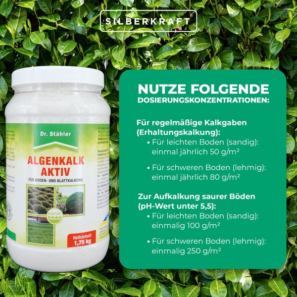 Algenkalk Aktiv – Mikrofeines Pulver zur Bodenverbesserung & Blattkalkung – Für Garten, Beete & Kompost – Reich an Calciumcarbonat & Spurenelementen