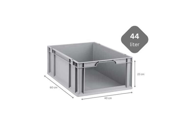 PROREGAL SuperSparSet 4x Eurobox NextGen Store HxBxT 22 x 40 x 60 cm 44 Liter Front Offen Eurobehälter Transportbox
