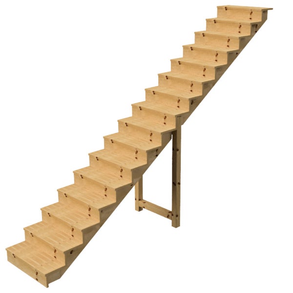 Holztreppe mit 14 Stufen für den Innenbereich