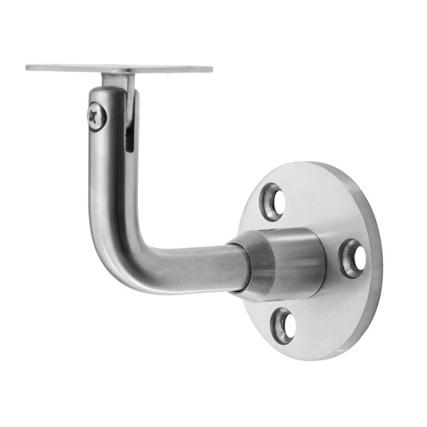 Handlaufhalter aus Metall zur Wandmontage mit runder Grundplatte und verstellbarem Auflagegelenk
