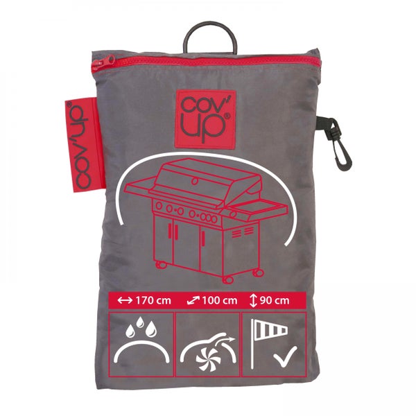 Cov'up Aufbewahrungstasche für Grillabdeckung, Maße 170 mal 100 mal 90 Zentimeter, wasserdicht, atmungsaktiv und windfest.