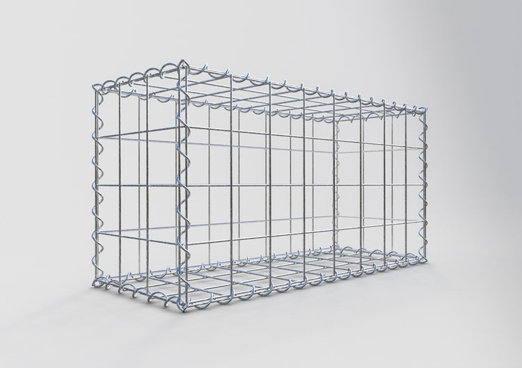Gabione 80 cm x 40 cm x 30 cm (L x H x T), Maschenweite 10 cm x 10 cm, Spirale