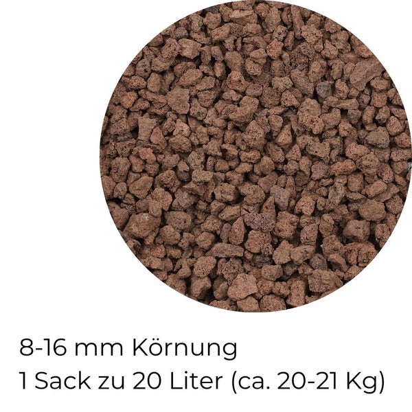 Lavastein Lavagranulat Grill Pflanzen Lavamulch für Garten Rot 8-16 mm 20L Aquarium Filtermaterial Lava Vulkanstein Lavakies
