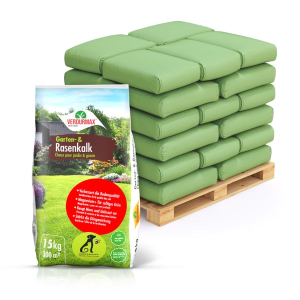 Palette mit Säcken Garten- und Rasenkalk von Verdurmax