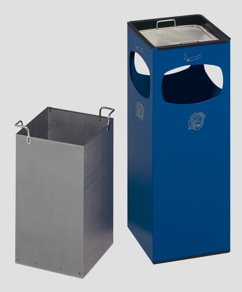 PROREGAL Robuster Kombiascher Mit 4 Fach Einwurf HxBxT 66 x 25 x 25 cm Verzinkter Stahl Blau