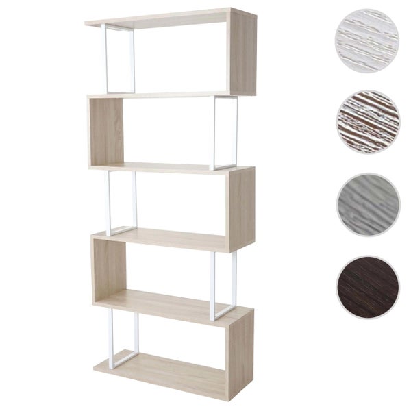 Bücherregal mit fünf Fächern und Metallrahmen