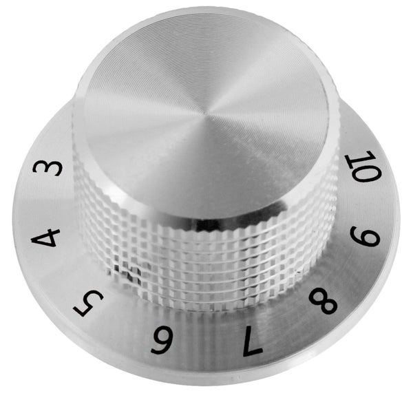Runder Metall Drehknopf mit Skala von 3 bis 10 für technische Geräte