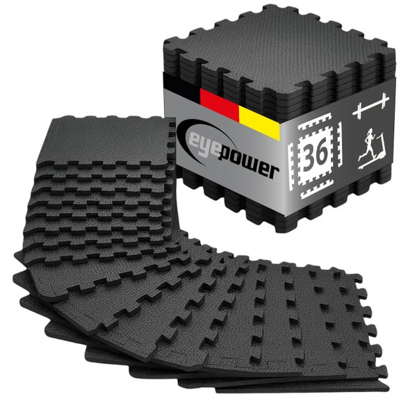 Ineinandergreifende Bodenmatten für Fitness und Sport, 36 Stück