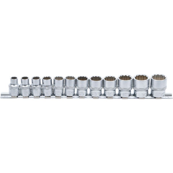 BGS Steckschlüssel-Einsatz-Satz Zwölfkant Antrieb Innenvierkant 10 mm (3/8) SW 8 - 19 mm 12tlg. - 9105