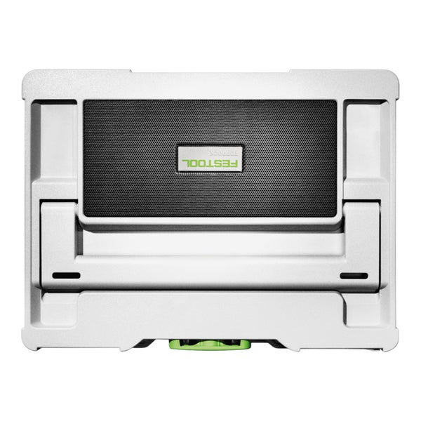 Festool Toprock Bluetooth Lautsprecher im Systainer Deckel mit Tragegriff und Festool Logo