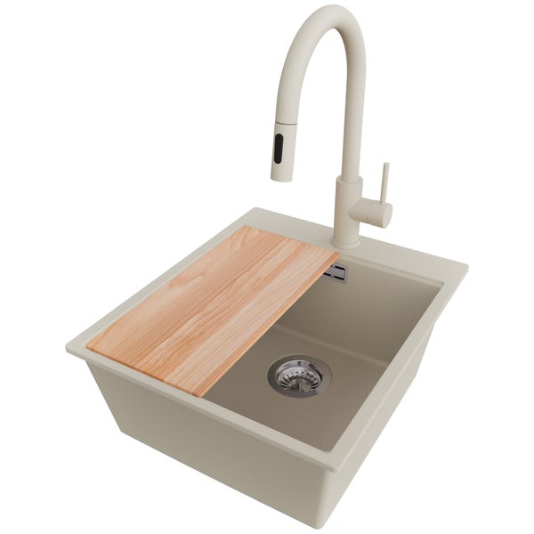 Spültisch mit Schneidebrett und Mischbatterie