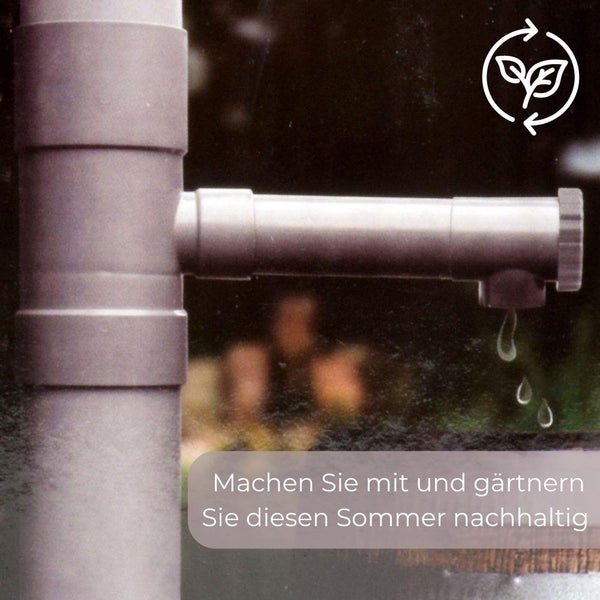 Regendieb Wasserdieb Fallrohr Abzweig mit Hahn Regenwassersammler Fallrohr Regenrinnen Ablauf Regensammler 100 mm