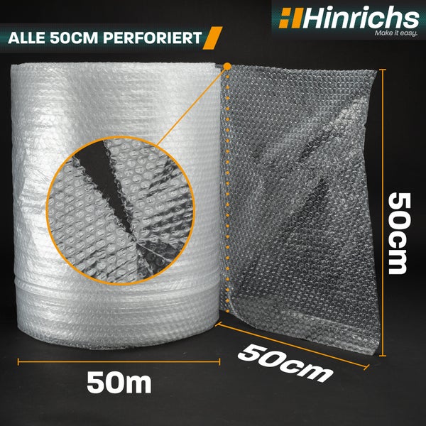 Hinrichs Luftpolsterfolie 50 x 0,5 m perforiert
